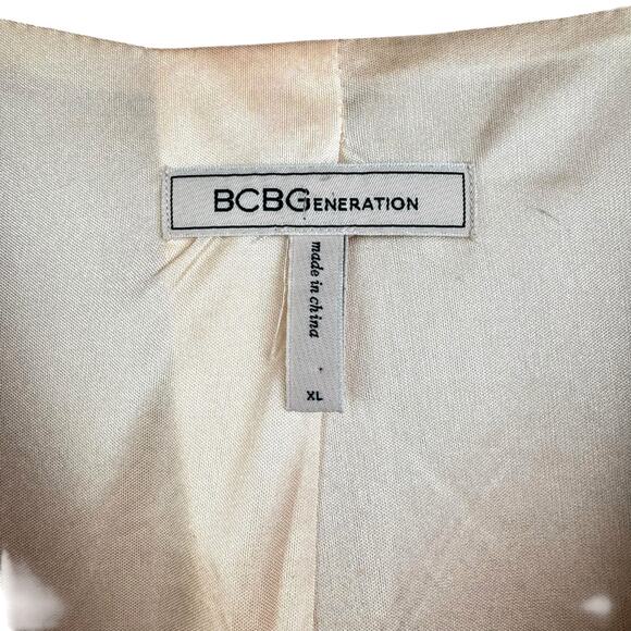 BCBGeneration NWT Pastel Pink Open Front Collarless Textured Blazer Jacket - Picture 14 of 15